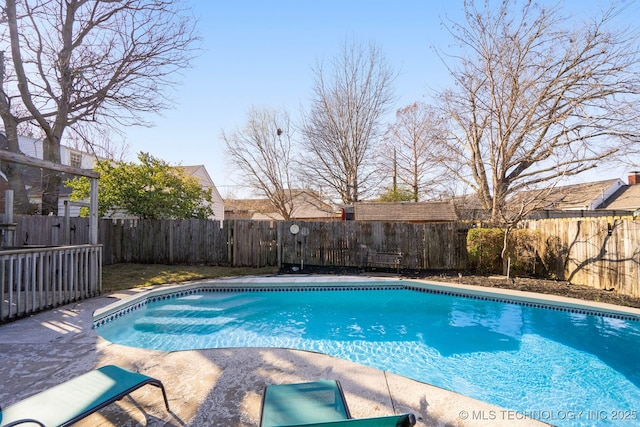 view of pool with a fenced in pool and a fenced backyard