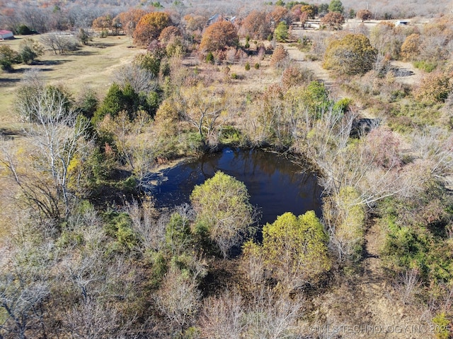 bird's eye view featuring a forest view