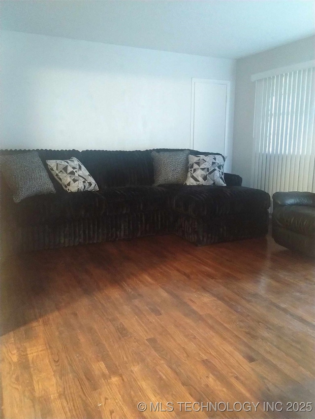 living area with light wood-type flooring