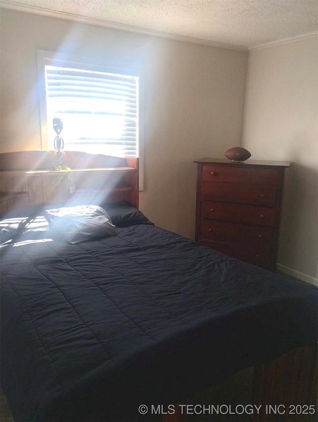 bedroom with a textured ceiling