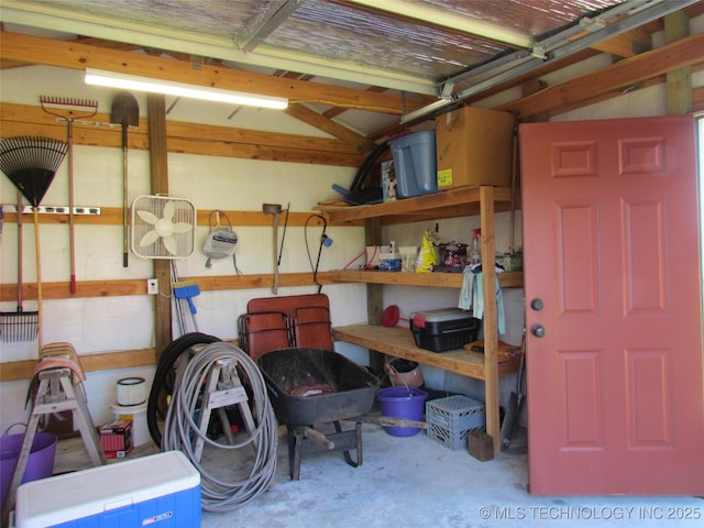 storage featuring a garage