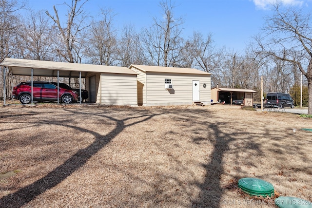 exterior space featuring a carport