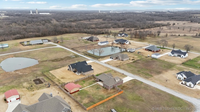 drone / aerial view featuring a rural view
