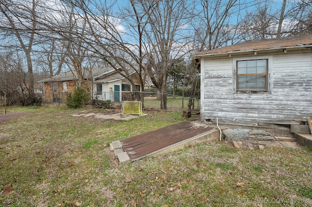 view of yard with fence