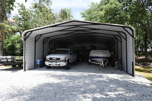 view of car parking with a detached carport