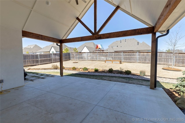 view of patio with a fenced backyard