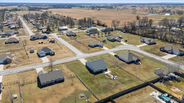 aerial view featuring a rural view