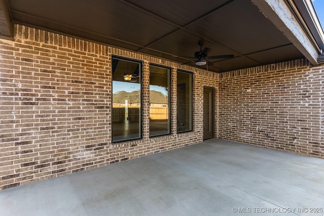 view of patio / terrace featuring a ceiling fan