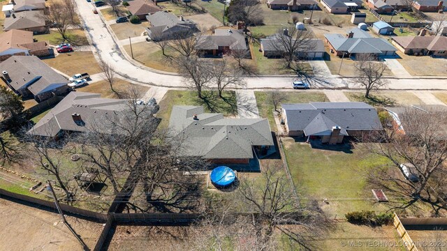 bird's eye view with a residential view