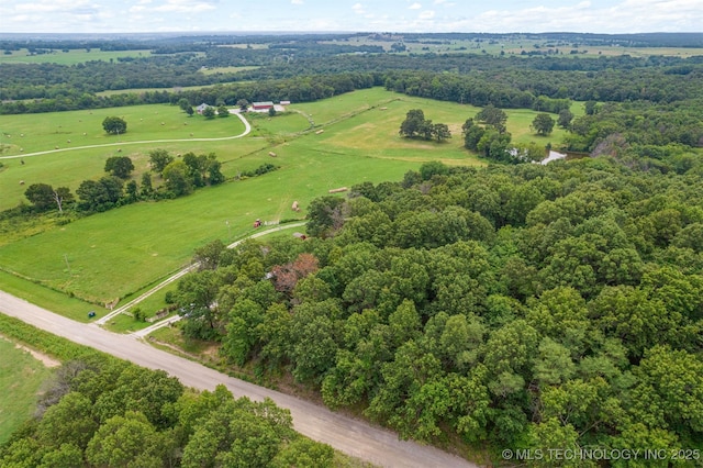 bird's eye view featuring a rural view