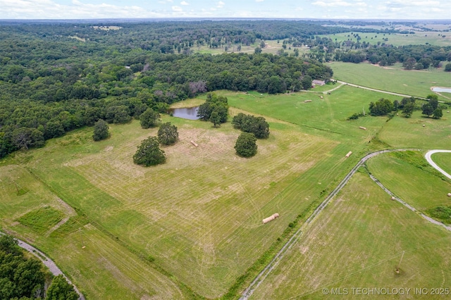 drone / aerial view with a rural view