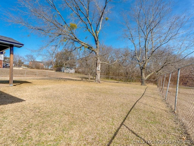 view of yard with fence