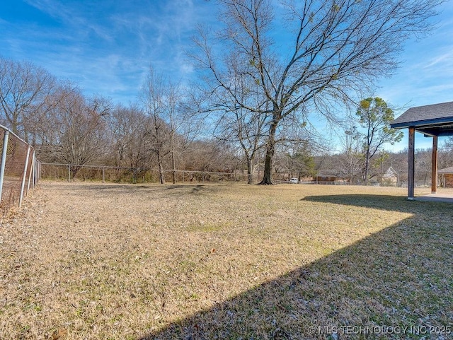 view of yard with fence