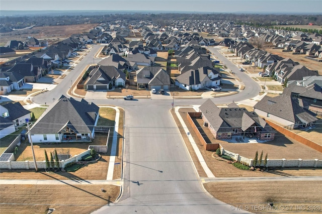 drone / aerial view with a residential view