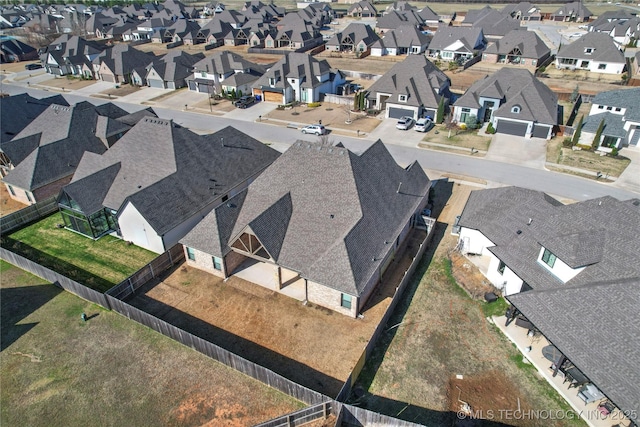 aerial view with a residential view