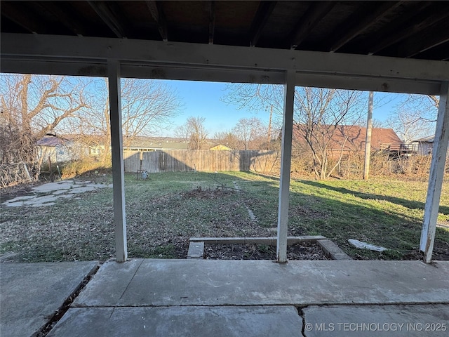 view of yard with fence