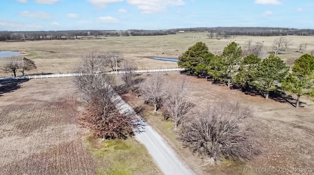 drone / aerial view with a rural view