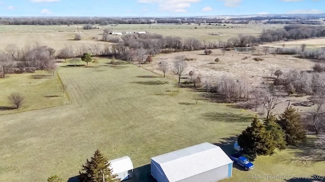 drone / aerial view with a rural view