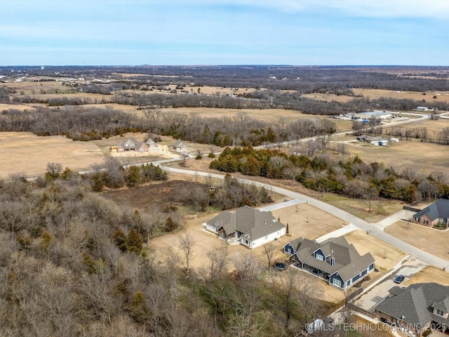 bird's eye view with a rural view