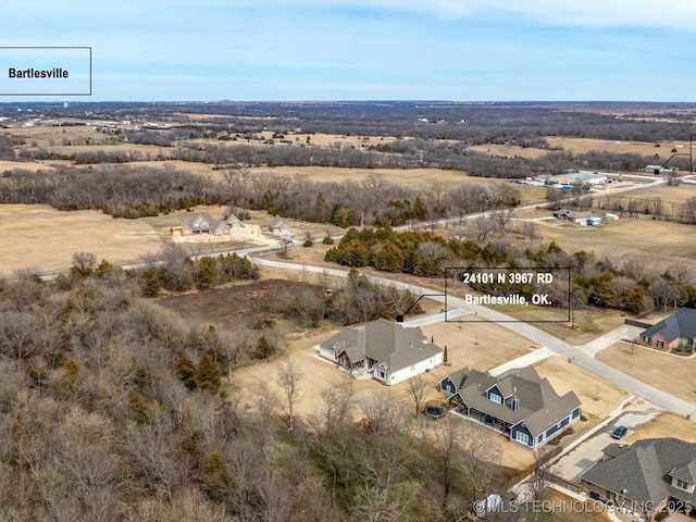 drone / aerial view with a rural view