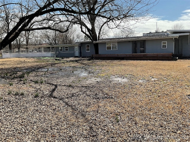 view of single story home