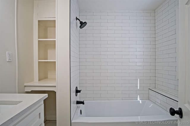 bathroom with shower / bath combination and vanity