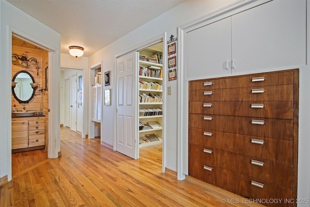 interior space featuring light wood-style flooring