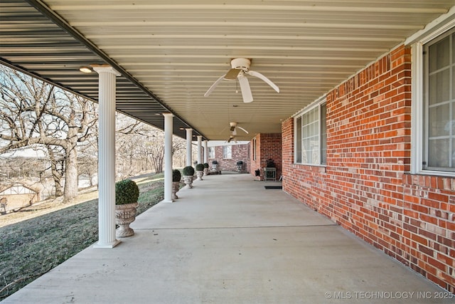 view of patio / terrace featuring a ceiling fan