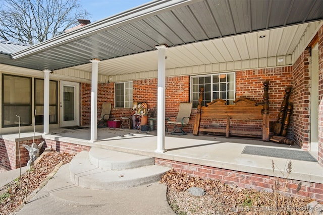 view of patio featuring covered porch