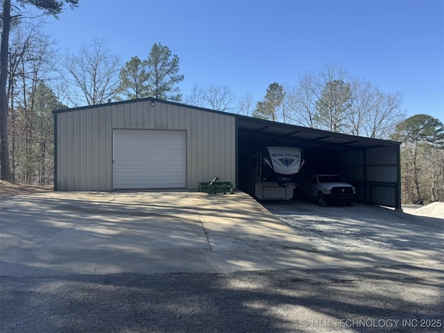 garage featuring a detached garage