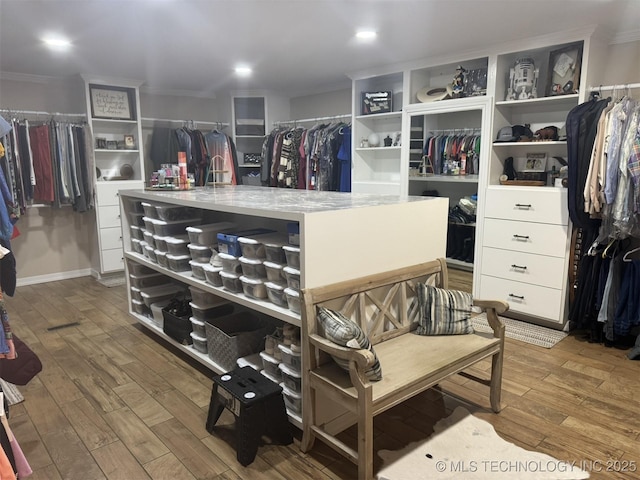 spacious closet featuring wood finished floors