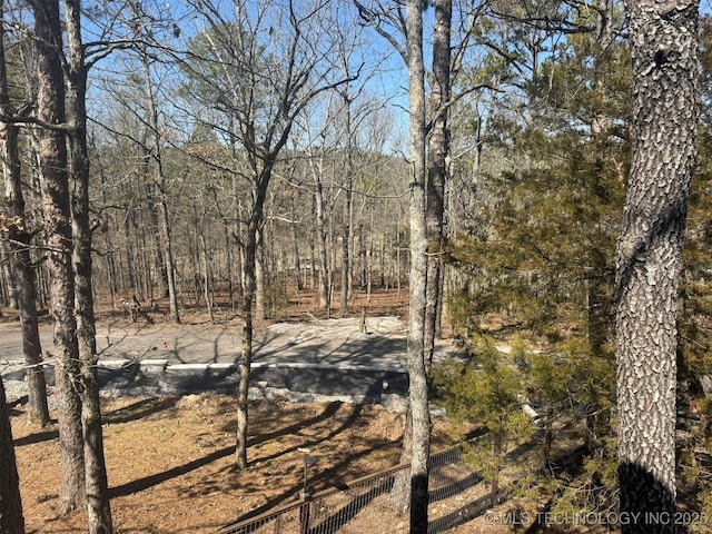 view of nature featuring a wooded view