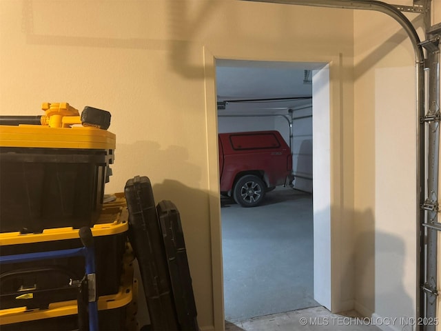 view of garage