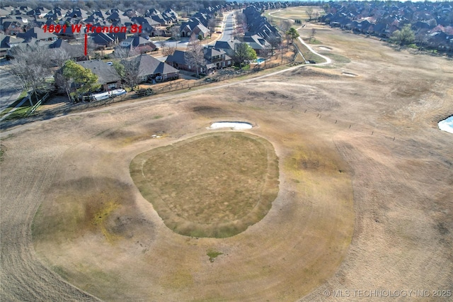 aerial view with a residential view