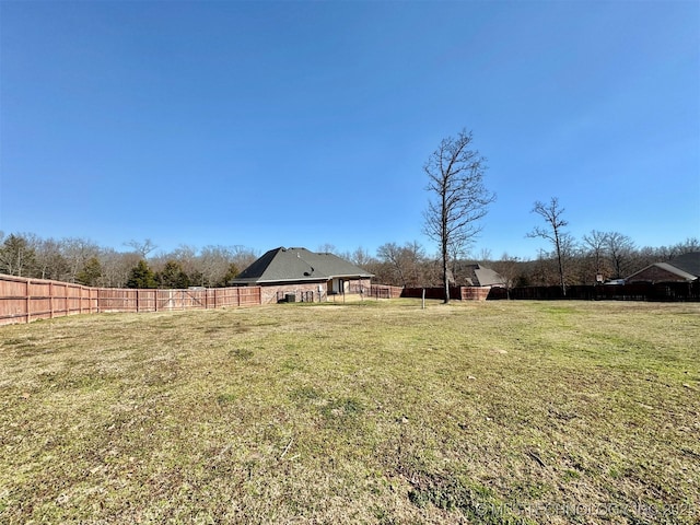 view of yard with fence