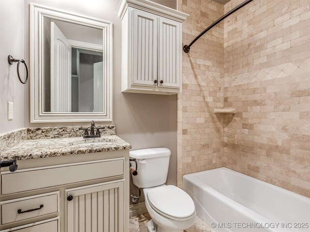 12491 S 105th Ave E, Bixby, OK 74008 - bathroom with vanity, toilet, and shower / bathtub combination