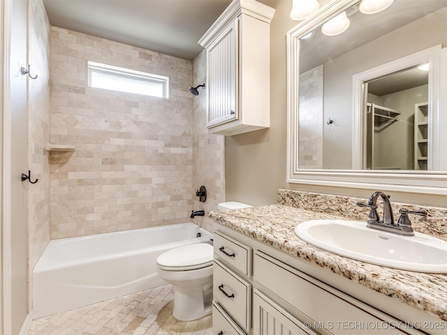 12491 S 105th Ave E, Bixby, OK 74008 - bathroom with vanity, toilet, and washtub / shower combination