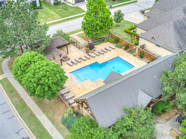 12491 S 105th Ave E, Bixby, OK 74008 - aerial view of a pool area
