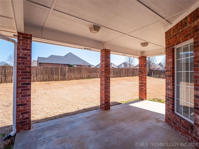 view of patio / terrace featuring a fenced backyard