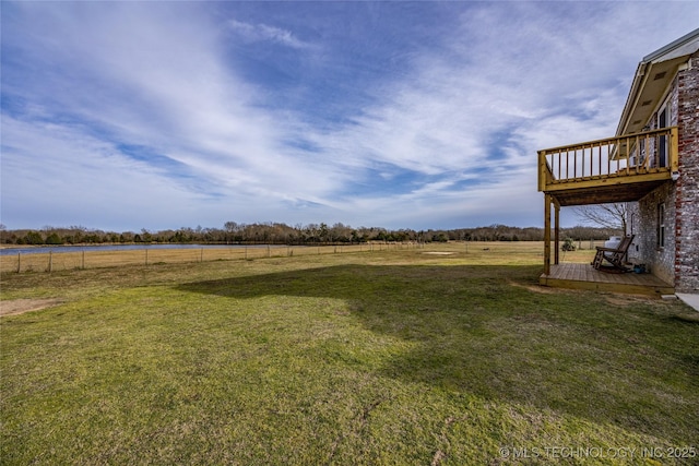 1522 Burney Cemetary, Calera, OK 74730 - view of yard with a deck and a rural view