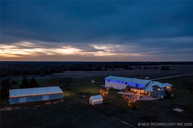 1522 Burney Cemetary, Calera, OK 74730 - view of aerial view at dusk