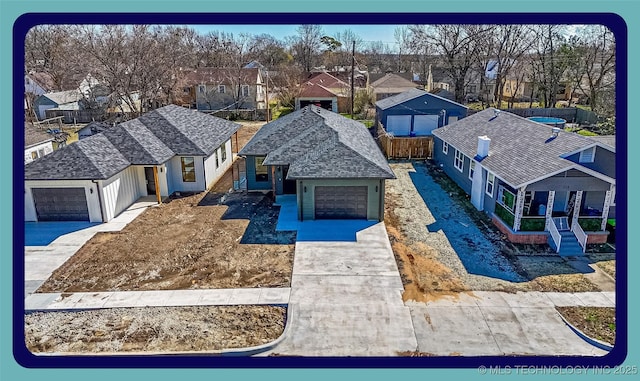 birds eye view of property featuring a residential view