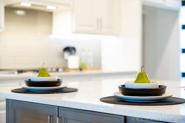 room details with gray cabinets