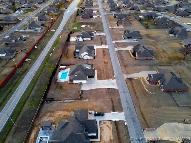 bird's eye view featuring a residential view