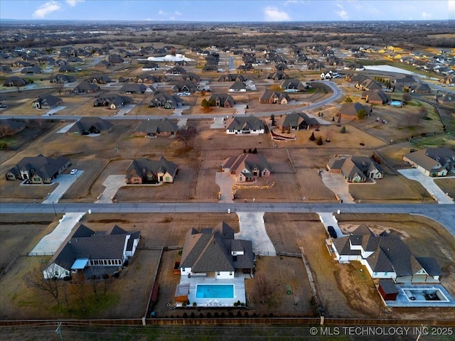bird's eye view with a residential view