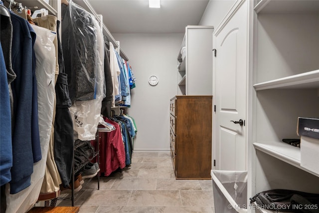 view of walk in closet