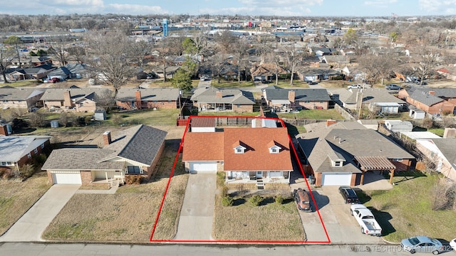 bird's eye view with a residential view