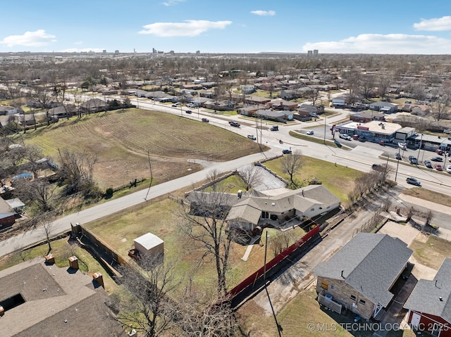bird's eye view with a residential view