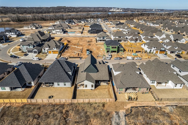 drone / aerial view with a residential view