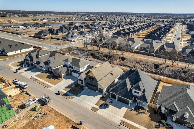 drone / aerial view with a residential view